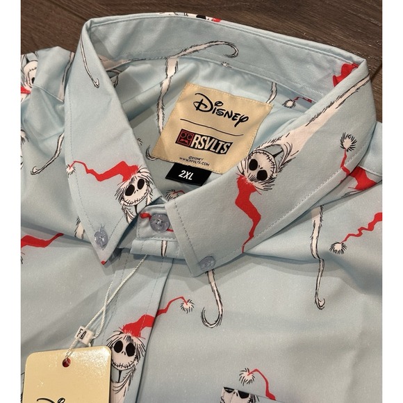 RSVLTS Disney Nightmare‎ Before Christmas Button Up Shirt Kunuflex Mens